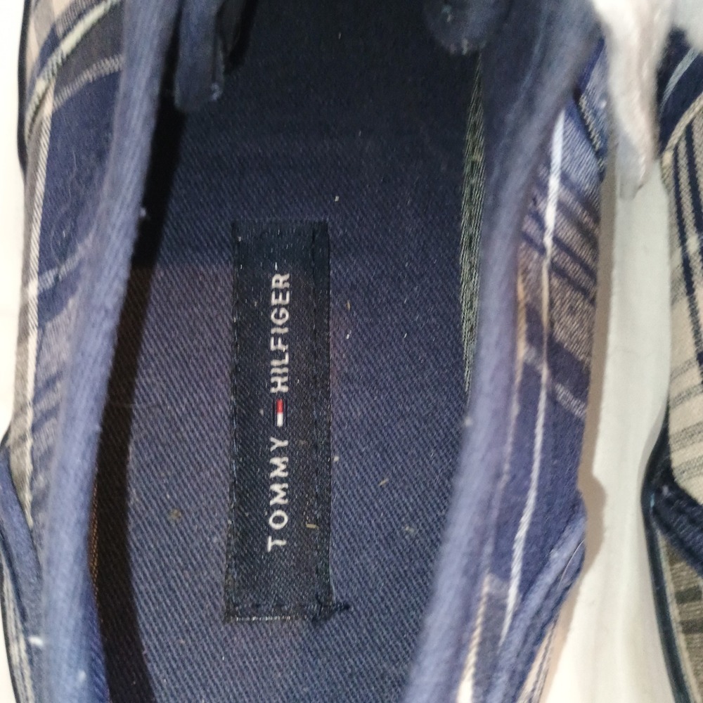 Tommy Hilfiger Plaid Canvas Low Top Lace Up Sneakers Women's Casual Shoes - Picture 8 of 11